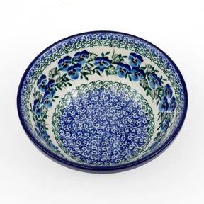 Miska ceramiczna 058 h-7,5cm <br> 2273X Kobaltowe bratki
